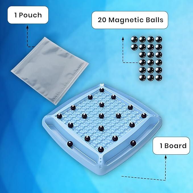 Magnetic Battle Game with 20 Steel Balls ? Strategy Board Game for Family